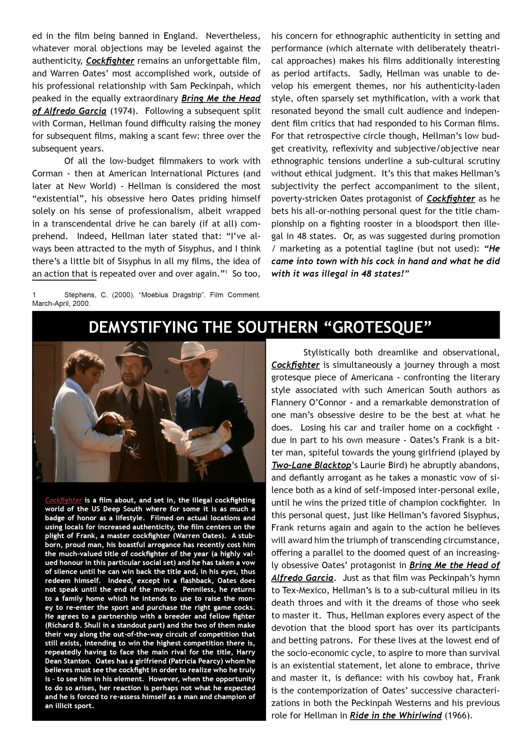 Neglected Virtues Film Review Booklet #001: Cockfighter (1974) - Image 3